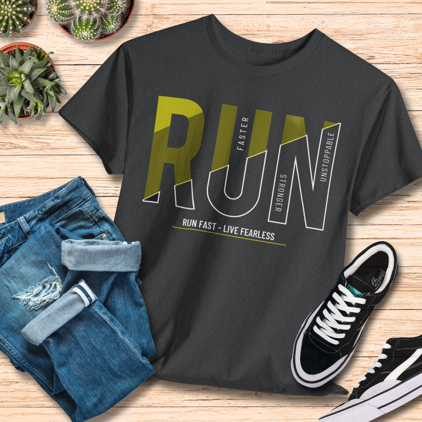 Run Fast Live Fearless T-Shirt / Motivational Running Shirt