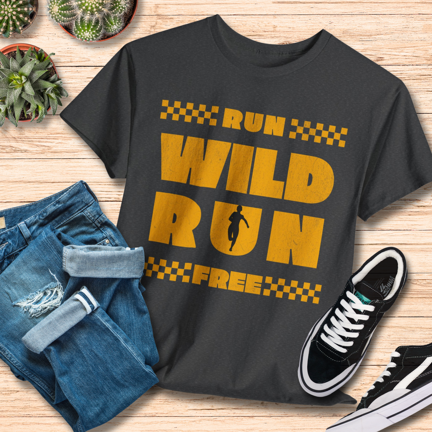 Run Wild Run Free T-Shirt / Motivational Sport Lover Tee