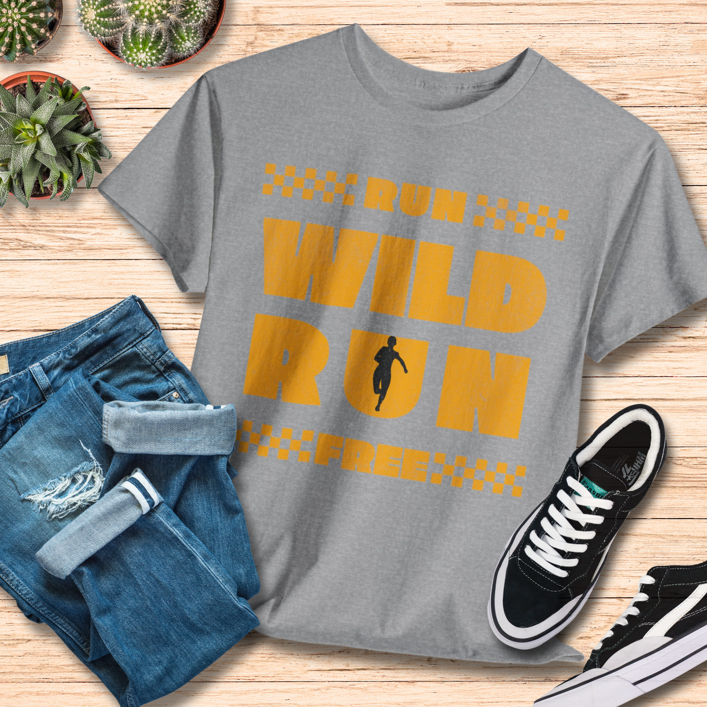 Run Wild Run Free T-Shirt / Motivational Sport Lover Tee