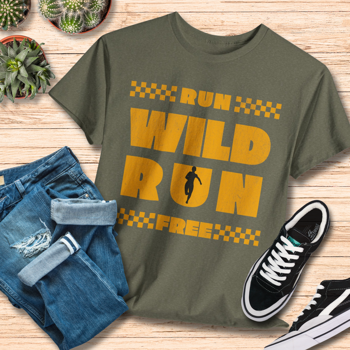 Run Wild Run Free T-Shirt / Motivational Sport Lover Tee