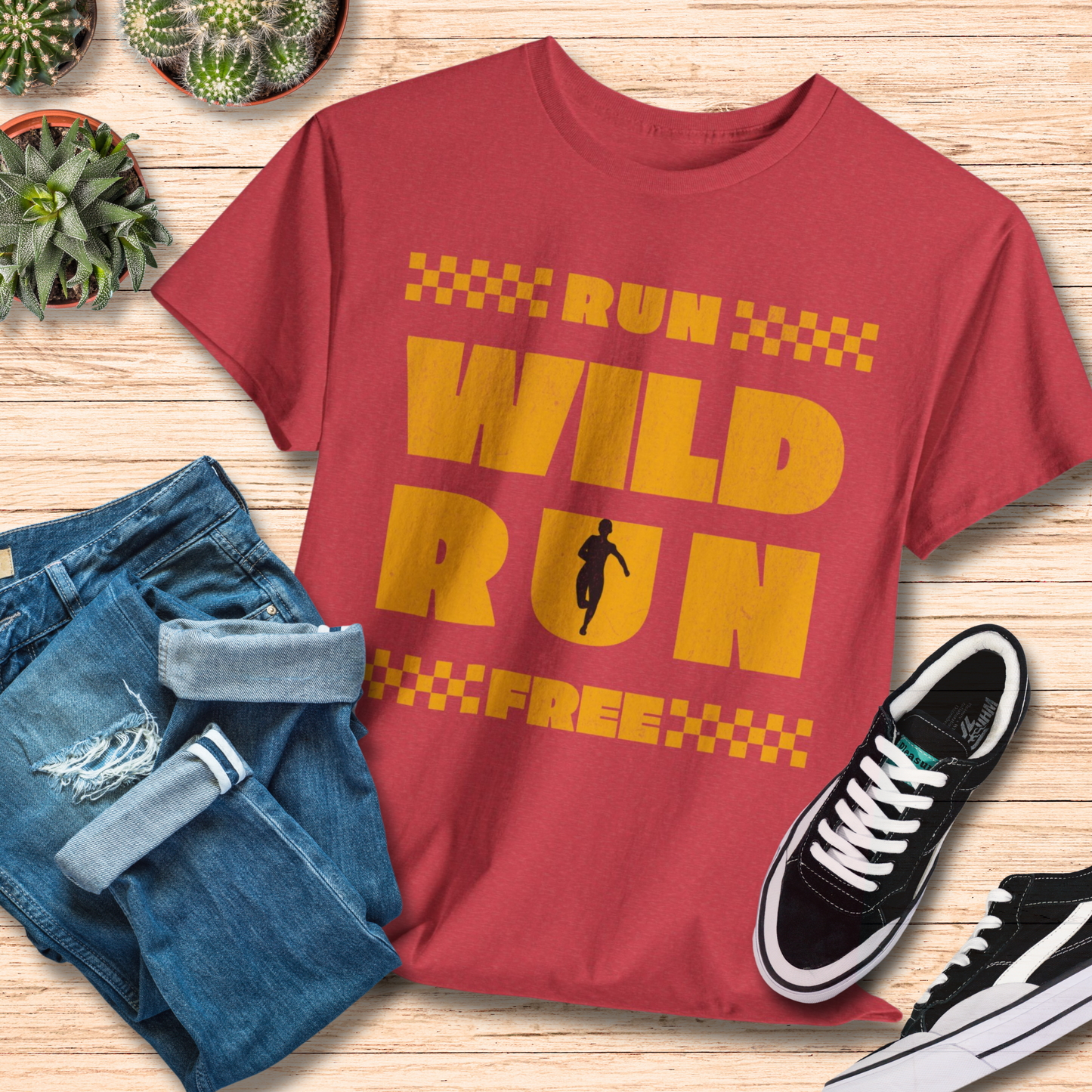 Run Wild Run Free T-Shirt / Motivational Sport Lover Tee