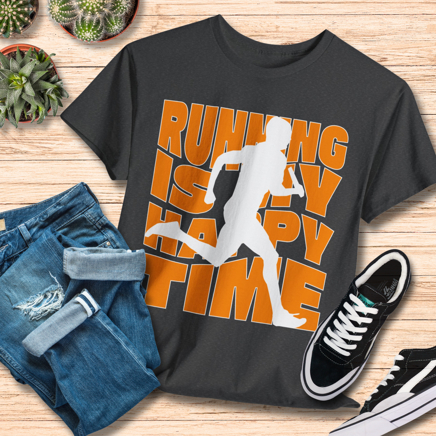 Running Is My Happy Time T-Shirt / Motivational Runner Tee