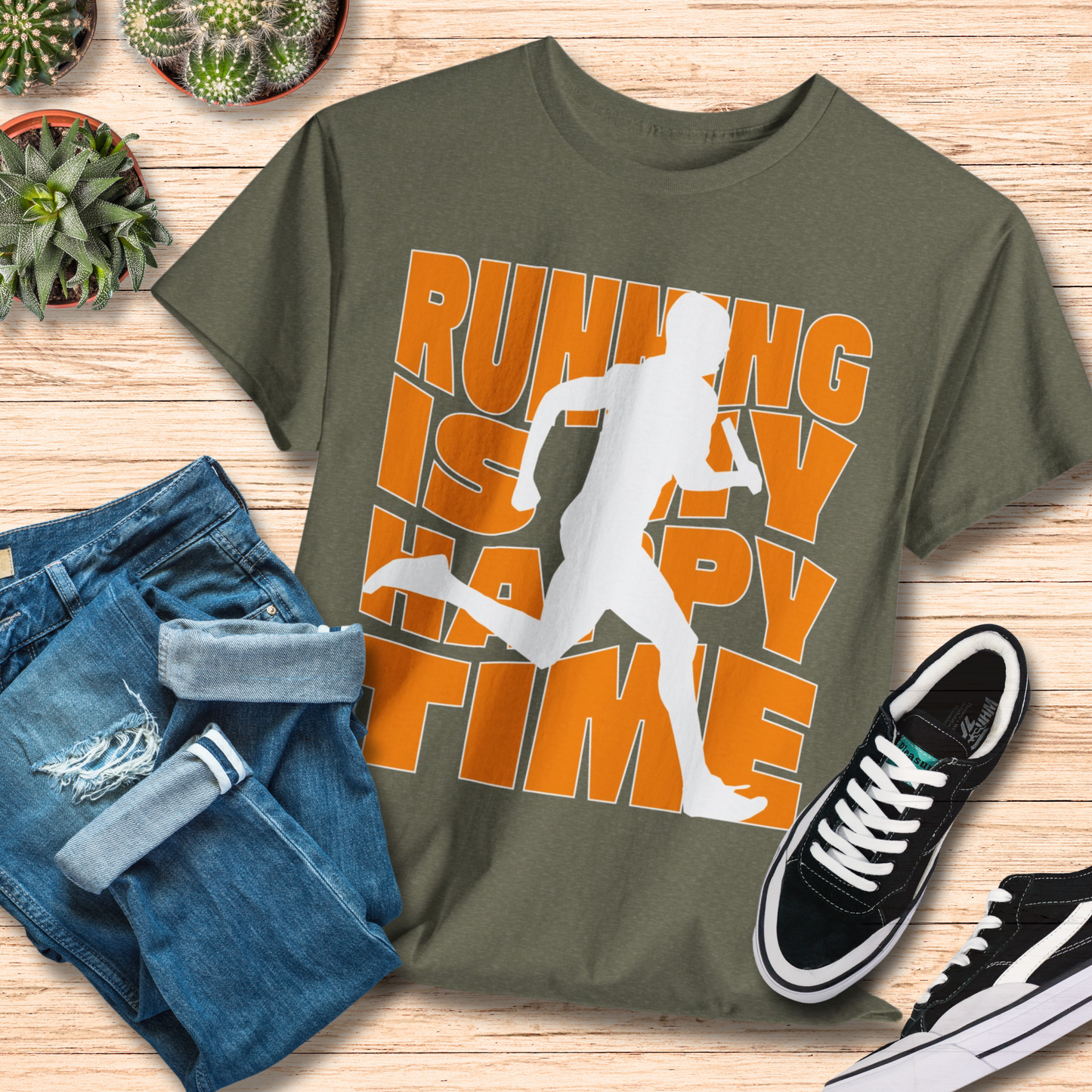 Running Is My Happy Time T-Shirt / Motivational Runner Tee