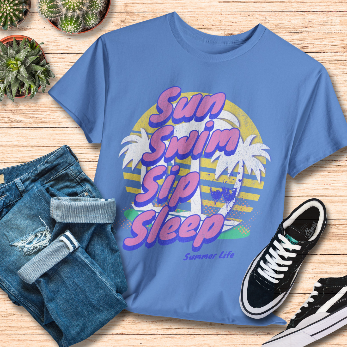 Sun Swim Sip Sleep T-Shirt / Perfect Vacation Tee