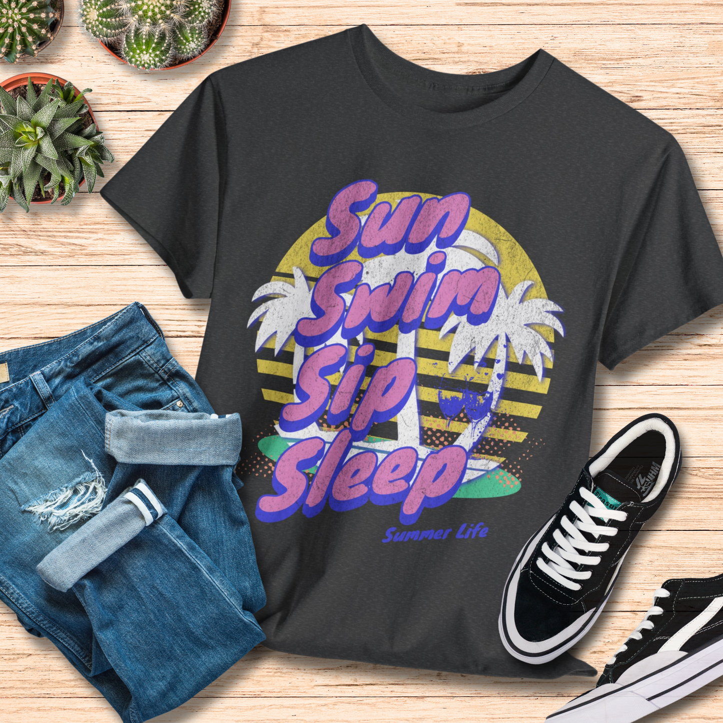 Sun Swim Sip Sleep T-Shirt / Perfect Vacation Tee