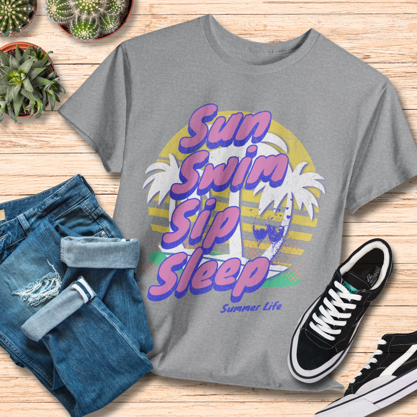 Sun Swim Sip Sleep T-Shirt / Perfect Vacation Tee