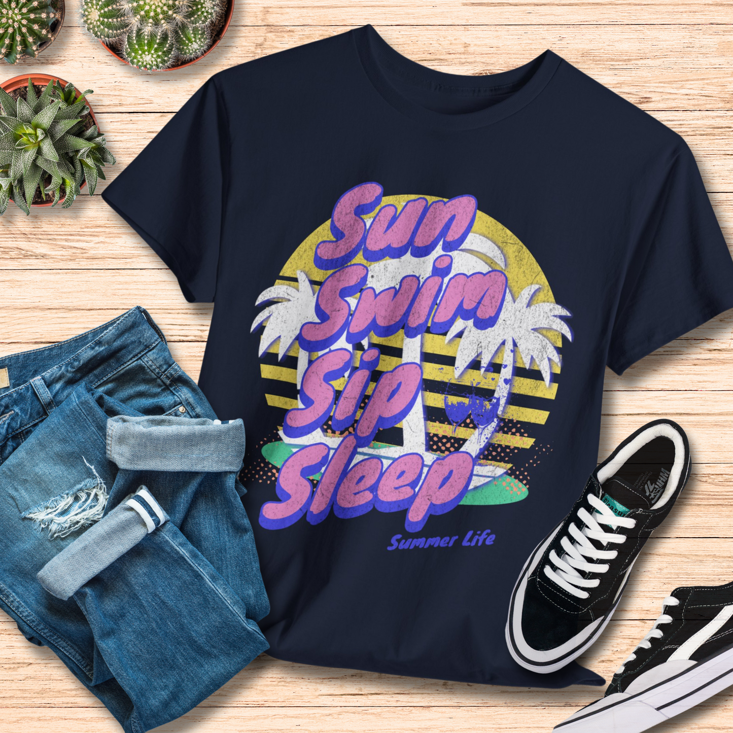 Sun Swim Sip Sleep T-Shirt / Perfect Vacation Tee