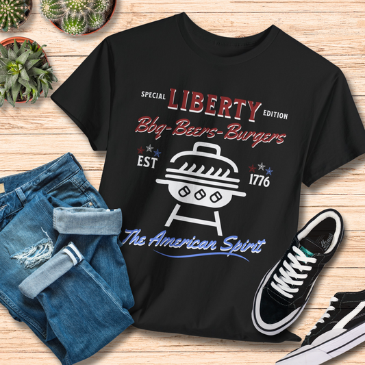 Liberty, The American Spirit Grilling Shirt / Patriotic Family Tee