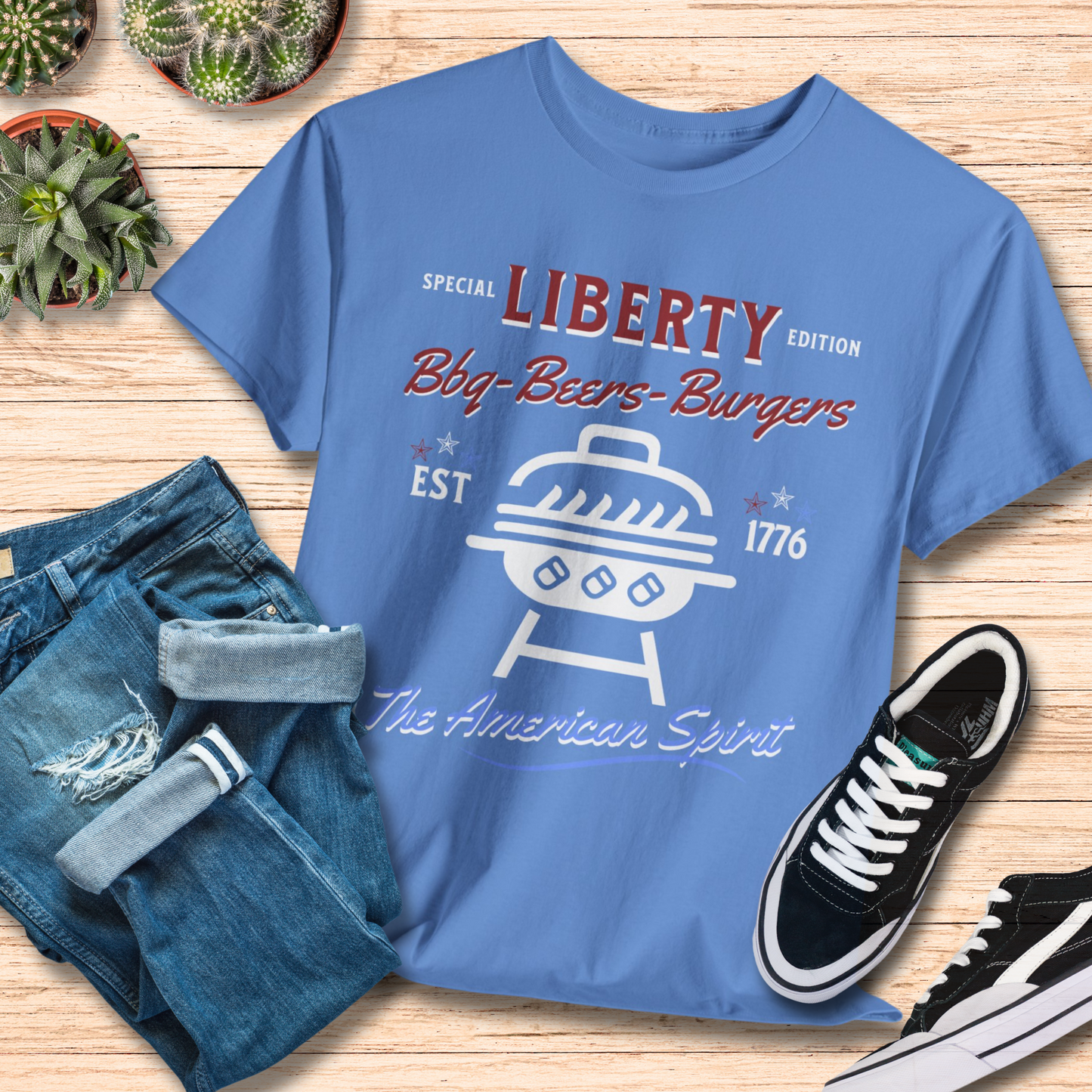 Liberty, The American Spirit Grilling Shirt / Patriotic Family Tee