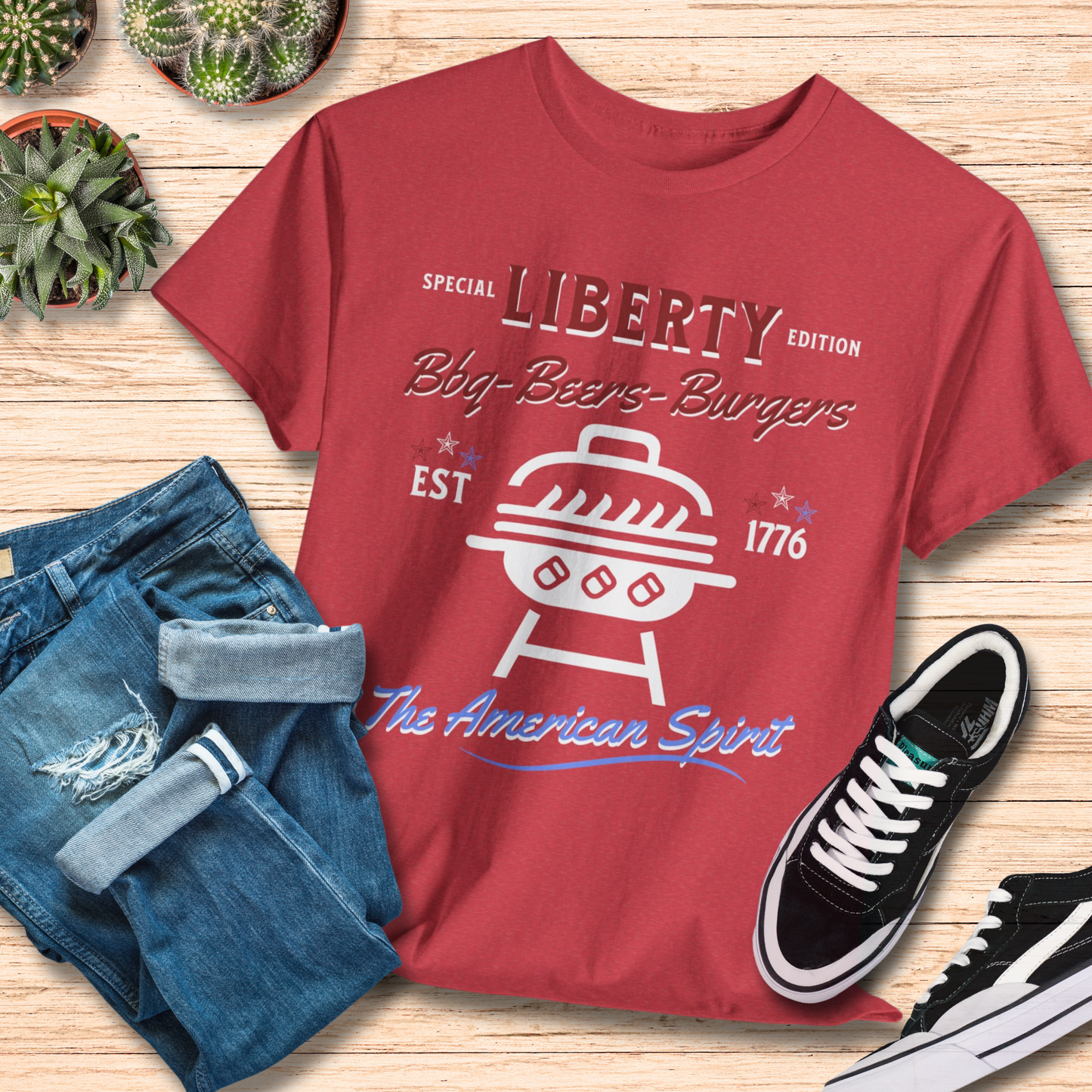 Liberty, The American Spirit Grilling Shirt / Patriotic Family Tee