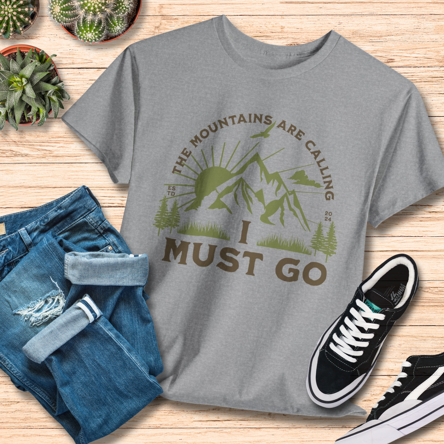 Mountains are Calling , I Must Go / Outdoor Adventure Tee