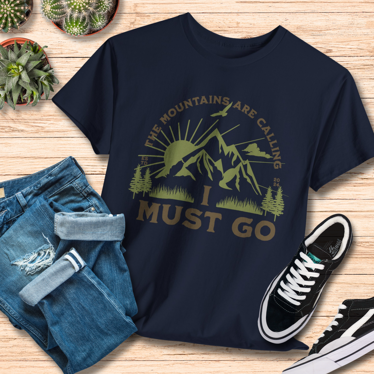 Mountains are Calling , I Must Go / Outdoor Adventure Tee