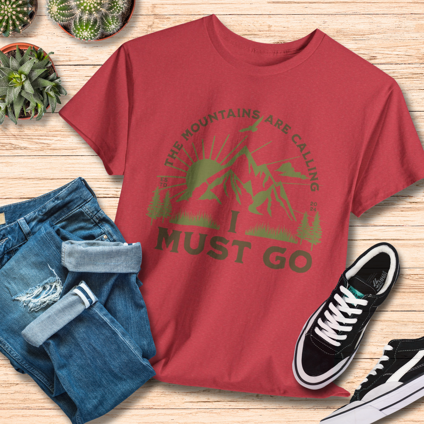 Mountains are Calling , I Must Go / Outdoor Adventure Tee