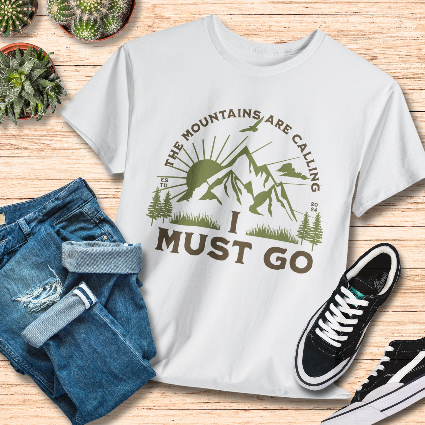 Mountains are Calling , I Must Go / Outdoor Adventure Tee