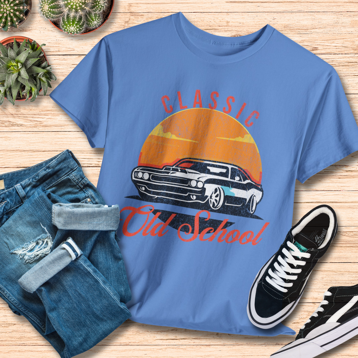 Old School Retro T-Shirt / Classic Ford Mustang Car Tee