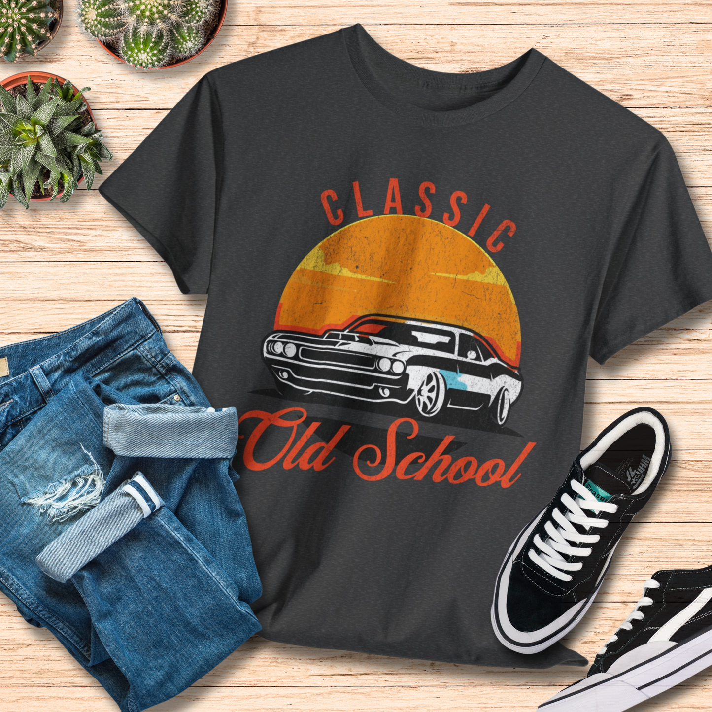 Old School Retro T-Shirt / Classic Ford Mustang Car Tee