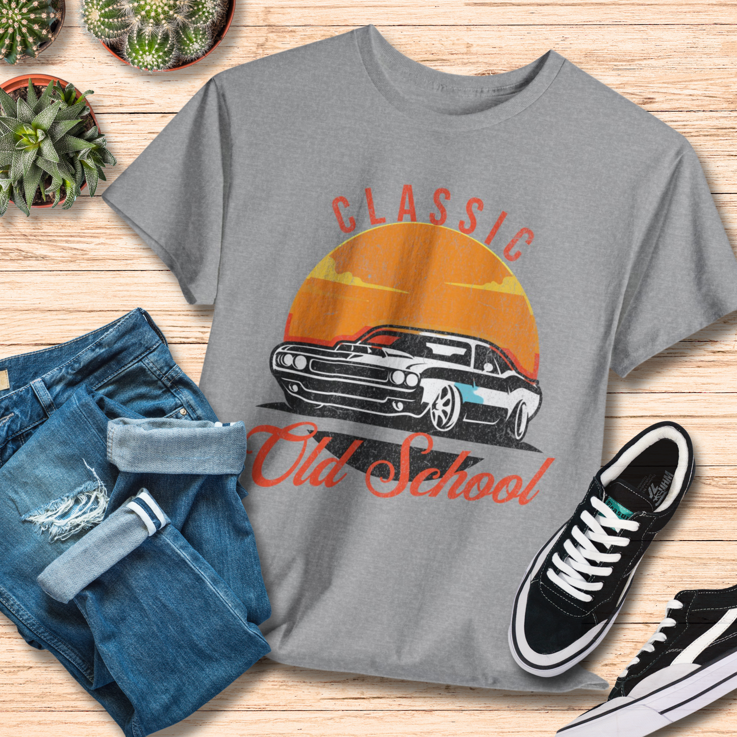 Old School Retro T-Shirt / Classic Ford Mustang Car Tee