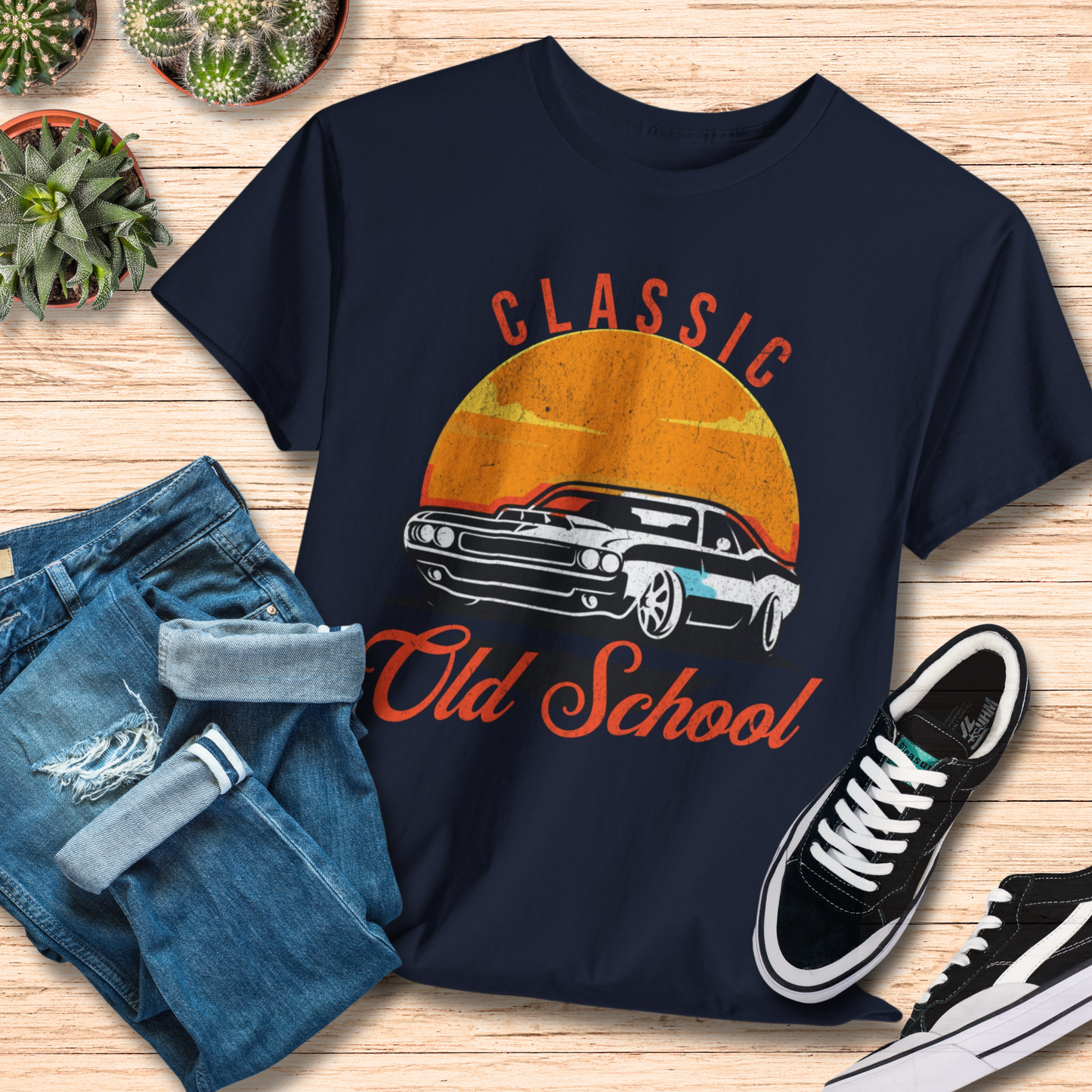 Old School Retro T-Shirt / Classic Ford Mustang Car Tee