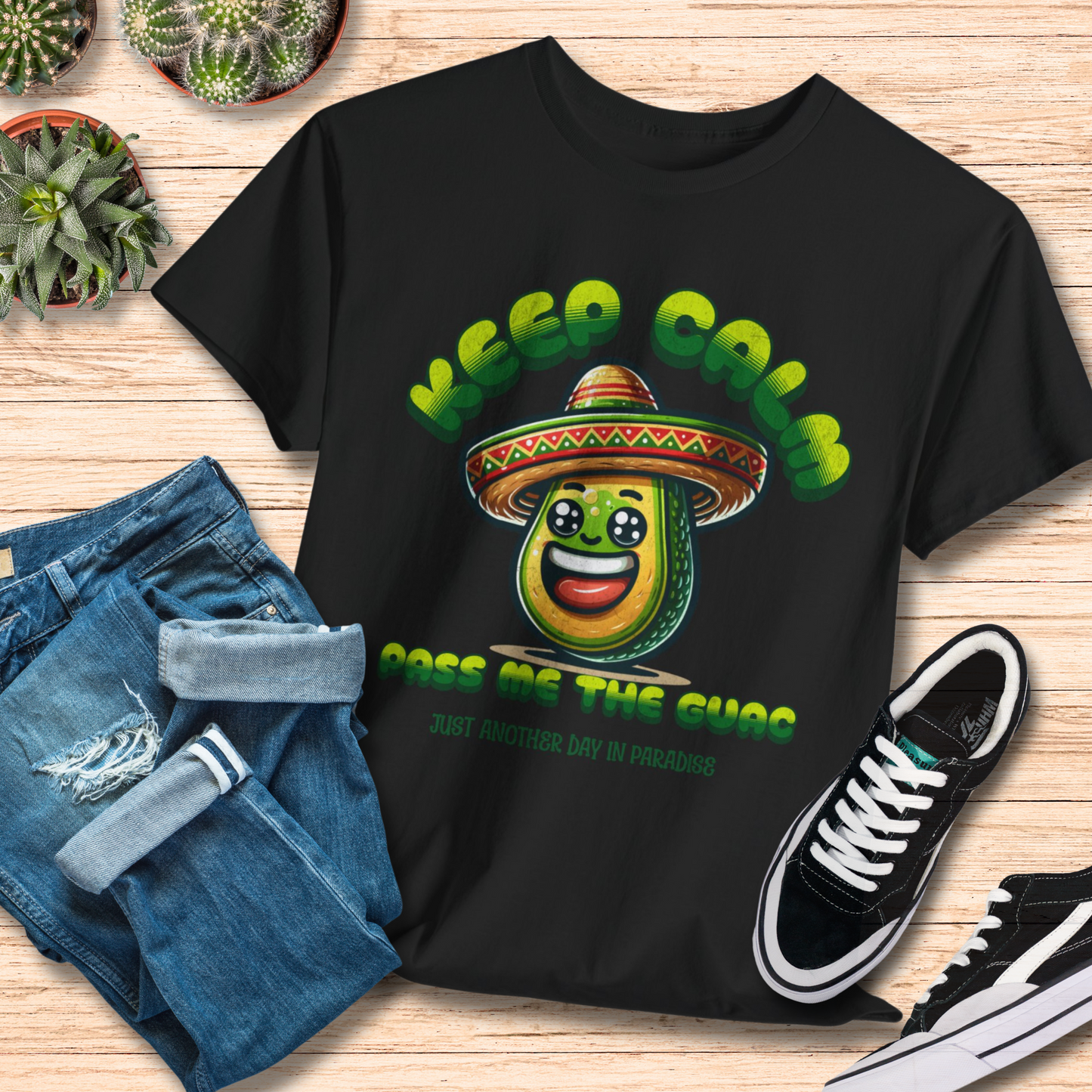 Keep Calm Pass Me The Guac T-Shirt / Funny Guacamole Tee