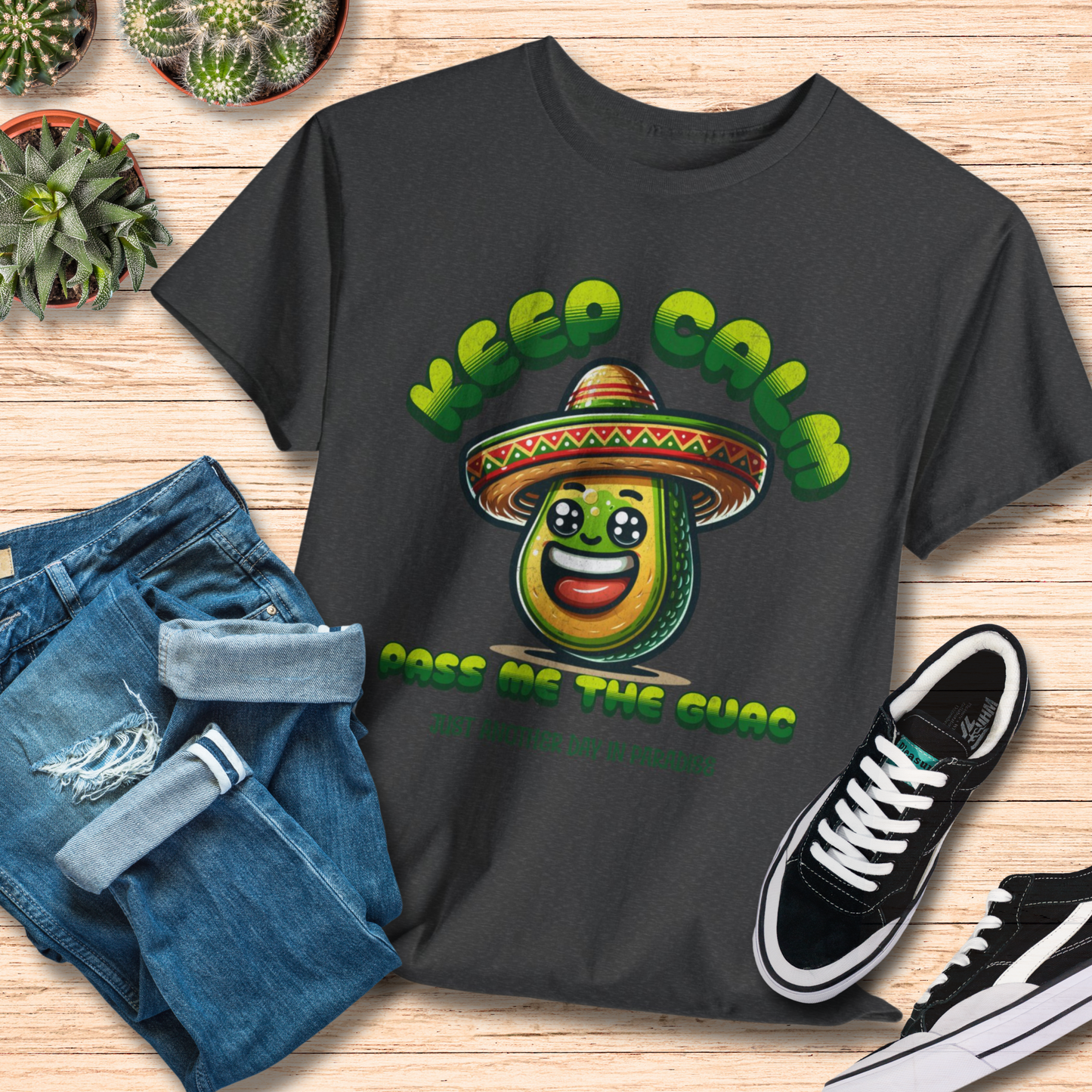 Keep Calm Pass Me The Guac T-Shirt / Funny Guacamole Tee