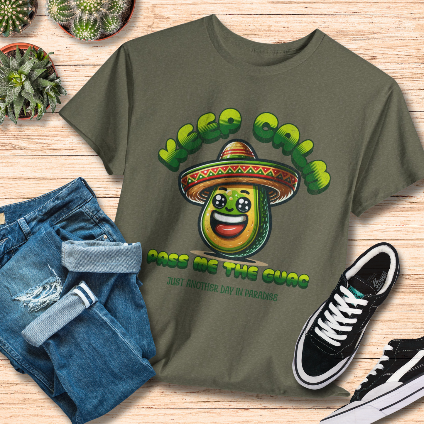 Keep Calm Pass Me The Guac T-Shirt / Funny Guacamole Tee