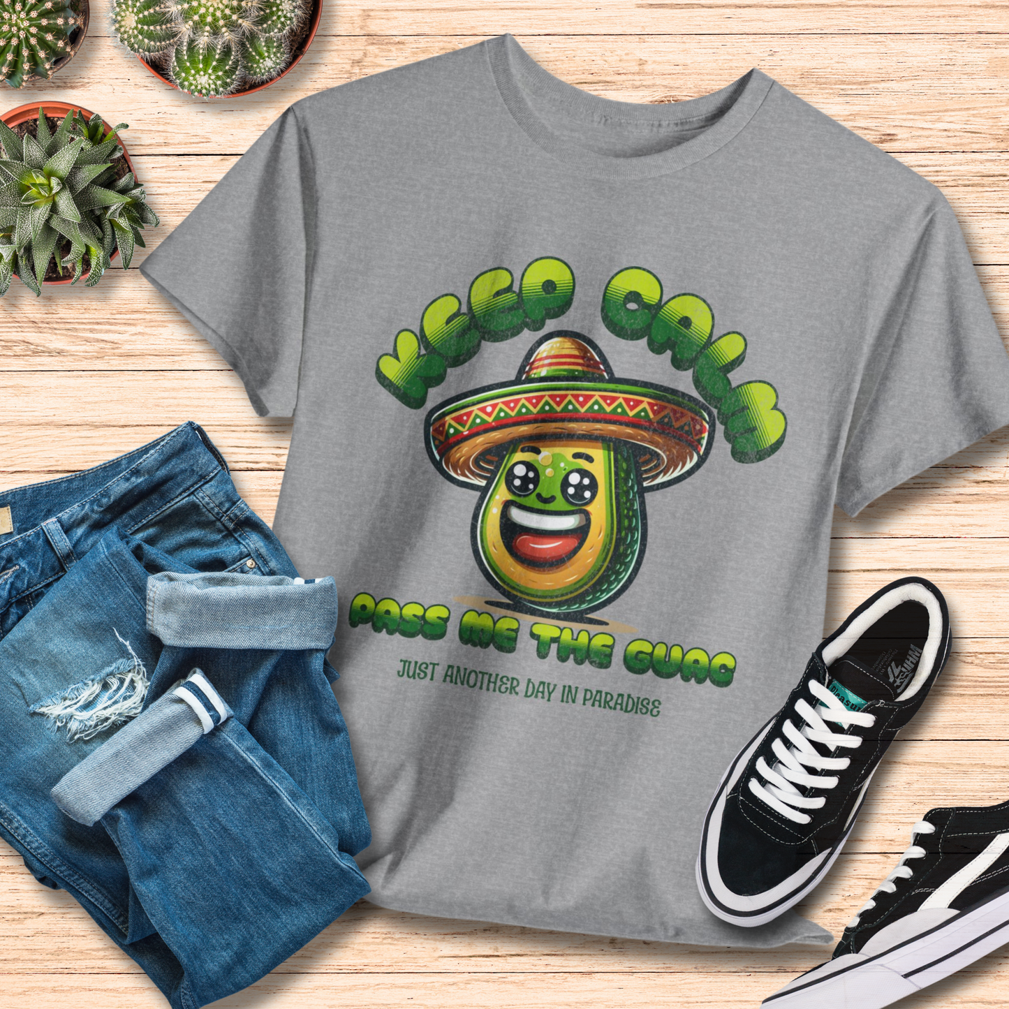 Keep Calm Pass Me The Guac T-Shirt / Funny Guacamole Tee