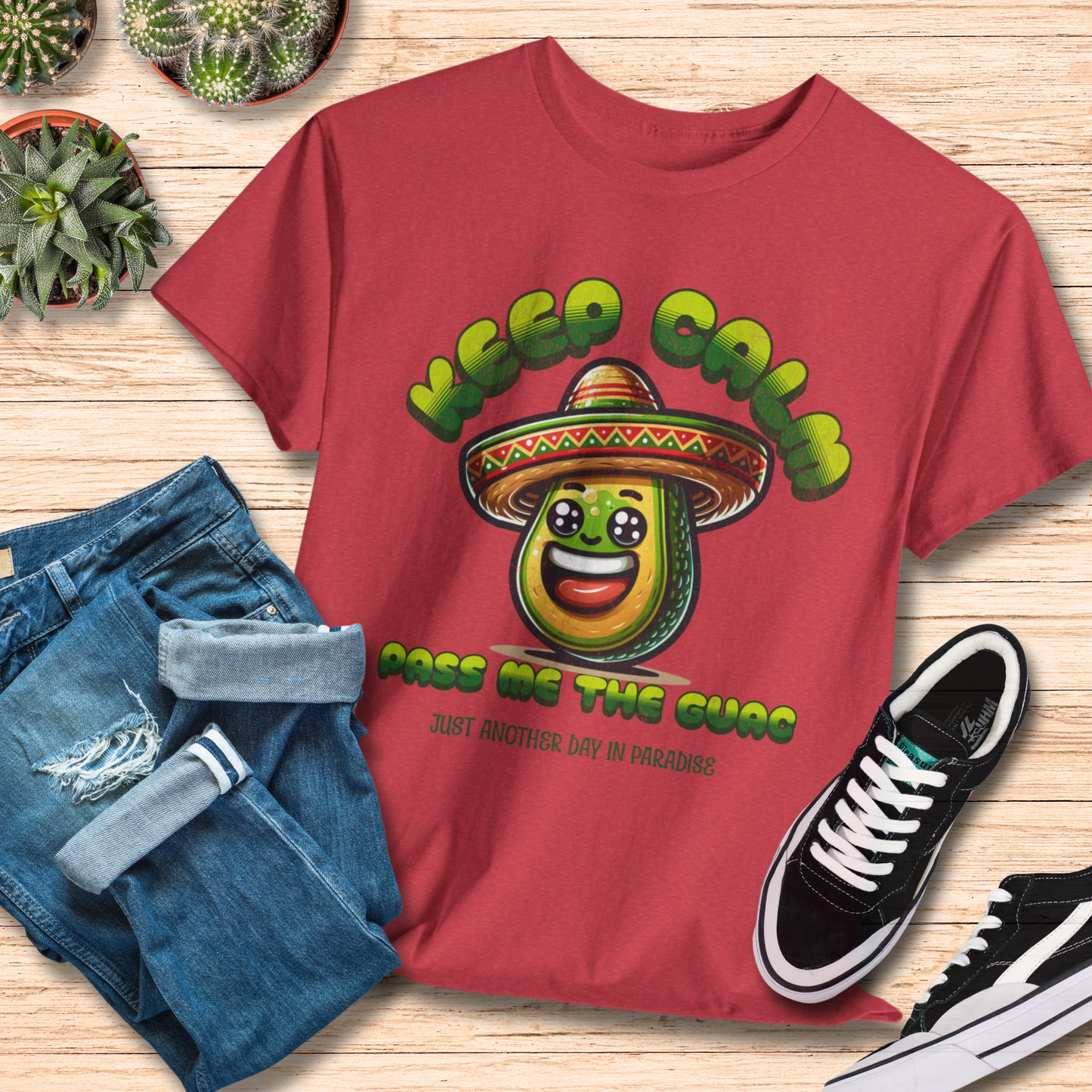 Keep Calm Pass Me The Guac T-Shirt / Funny Guacamole Tee