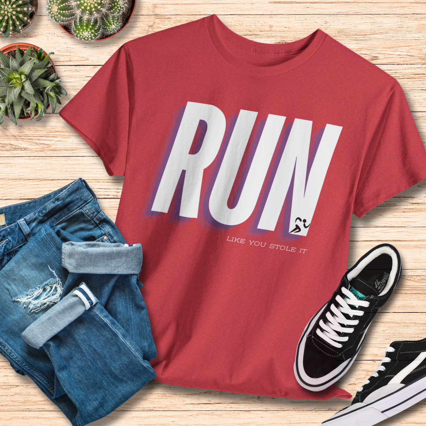 Run Like You Stole It T-Shirt / Funny Motivational Running Tee